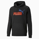 Blusão de Moletom com Capuz Puma Ess Plus Tone Big Logo - Masculino PRETO/VERMELHO