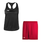 Kit Camiseta Regata Penalty X + Calção - Feminino PRETO/VERMELHO