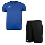 Kit Camiseta Penalty X + Calção Plus Size - Masculino AZUL/PRETO