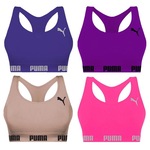 Kit Tops Puma Nadador sem Costura - 4 Unidades - Feminino ROSA/ROXO