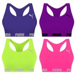 Kit Tops Puma Nadador sem Costura - 4 Unidades - Feminino ROXO/VERDE