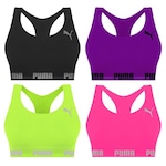 Kit Tops Puma Nadador sem Costura - 4 Unidades - Feminino ROXO/VERDE