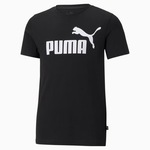 Camiseta Puma Essentials Logo - Infantil PRETO/BRANCO