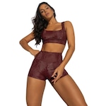 Top Fitness Honey Be sem Bojo Snake Alças Largas - Feminino VERMELHO/VINHO