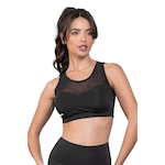 Top Fitness Manalinda sem Bojo New Tule - Feminino PRETO