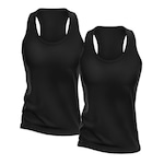 Kit Camisetas Regata Dellas Fit Dry Nadador - Feminina - 2 unidades PRETO