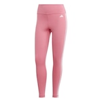 Calça Legging adidas Train Essentials 3-Stripes - Feminina ROSA/BRANCO