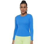 Camiseta Alto Giro Manga Longa Fitness - Feminina AZUL