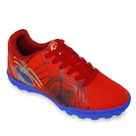 Chuteira Society Dray Marvel Homem-Aranha - Infantil VERMELHO/AZUL