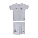 Kit Uniforme de Futebol do Santos I 23 Umbro Club Oficial - Infantil BRANCO