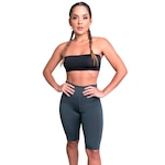 Bermuda de Ciclista Mvb Modas Suplex Cintura Alta Fitness - Feminina CINZA