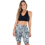 Bermuda de Ciclista Mvb Modas Suplex Cintura Alta Fitness - Feminina BRANCO/PRETO