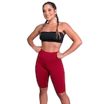 Bermuda de Ciclista Mvb Modas Suplex Cintura Alta Fitness - Feminina VINHO