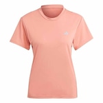 Camiseta adidas Run It - Feminina Coral/Branco