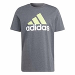 Camiseta Masculina adidas Manga Curta Big Logo CINZA/VERDE