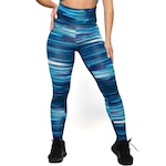 Calça Legging Cintura Alta Mvb Modas Suplex Fitness - Feminina AZUL/BRANCO