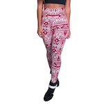 Calça Legging Cintura Alta Mvb Modas Suplex Fitness - Feminina BRANCO/ROSA