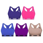 Kit Tops Puma Nadador sem Costura - 5 Unidades - Feminino ROXO/AZUL