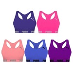 Kit Tops Puma Nadador sem Costura - 5 Unidades - Feminino Roxo/Rosa