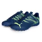 Chuteira Society Puma Attacanto Adulto Azul/Verde