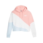 Blusão de Moletom om Capuz Puma Power Cat Hoodie Tr - Feminino ROSA/BRANCO