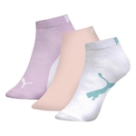 Kit de Meia Puma Sapatilha - 3 pares - Infantil BRANCO/ROSA