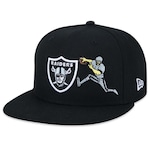 Boné Aba Reta New Era 59Fifty Fitted Nfl Las Vegas Raiders Freestyle - Fechado - Adulto PRETO