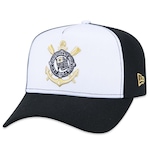 Boné Aba Curva New Era 9Forty A-Frame Futebol Corinthians - Snapback - Adulto BRANCO