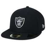 Boné Aba Reta New Era 59Fifty Fitted Low Profile Nfl Las Vegas Raiders Core - Fechado - Adulto PRETO