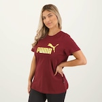 Camiseta Puma Ess Mettalic Logo - Feminina VERMELHO