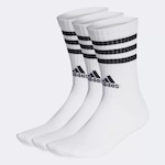 Kit Meia adidas 3 Listras - 3 pares - Masculino BRANCO