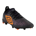 Chuteira de Campo Umbro Adamant Club - Adulto PRETO/LARANJA