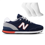 Tênis New Balance 515 V2 + 3 Pares de Meias - Masculino AZUL ESC/VERMELHO