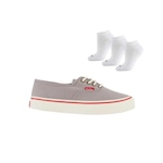 Tênis Redley Originals + 3 Pares de Meias - Unissex CINZA