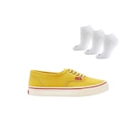 Tênis Redley Originals + 3 Pares de Meias - Unissex AMARELO