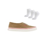 Tênis Redley Originals + 3 Pares de Meias - Unissex BEGE