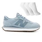 Tênis New Balance 237 V1 + 3 Pares de Meias - Feminino AZUL CLA/CINZA