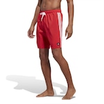 Short de Natação adidas Classic 3-Stripes - Masculino VERMELHO