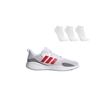 Tênis adidas Fluidflow 3.0 + 3 Pares de Meias - Masculino BRANCO/VERMELHO