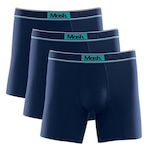 Kit de Cueca Boxer Mash Longa Microfibra Active - 3 unidades - Adulto AZUL ESC/AZUL