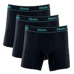 Kit de Cueca Boxer Mash Microfibra Active - 3 unidades - Adulto PRETO