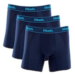 Kit de Cueca Boxer Mash Microfibra Active - 3 unidades - Adulto AZUL ESC/AZUL