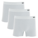 Kit de Cueca Boxer Mash Microfibra Risca de Giz - 3 unidades - Adulto BRANCO