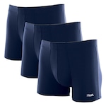 Kit de Cueca Boxer Mash Microfibra - 3 unidades - Adulto AZUL ESC/AZUL