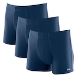 Kit de Cueca Boxer Mash Microfibra - 3 unidades - Adulto AZUL/CINZA ESC