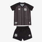 Kit Uniforme do Santos III 2022 Oficial Umbro - Infantil CINZA ESCURO