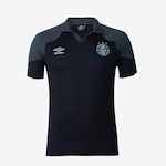 Camisa Polo do Grêmio 2023 Umbro Viagem - Masculina PRETO