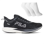 Tênis Fila Kr6 + 3 Pares de Meias - Masculino PRETO/CINZA