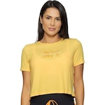 Camiseta Cropped Run More Boxy Powerful - Feminina LARANJA CLARO