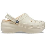 Sandália Crocs Classic Plataform Lined Clog - Feminina BEGE